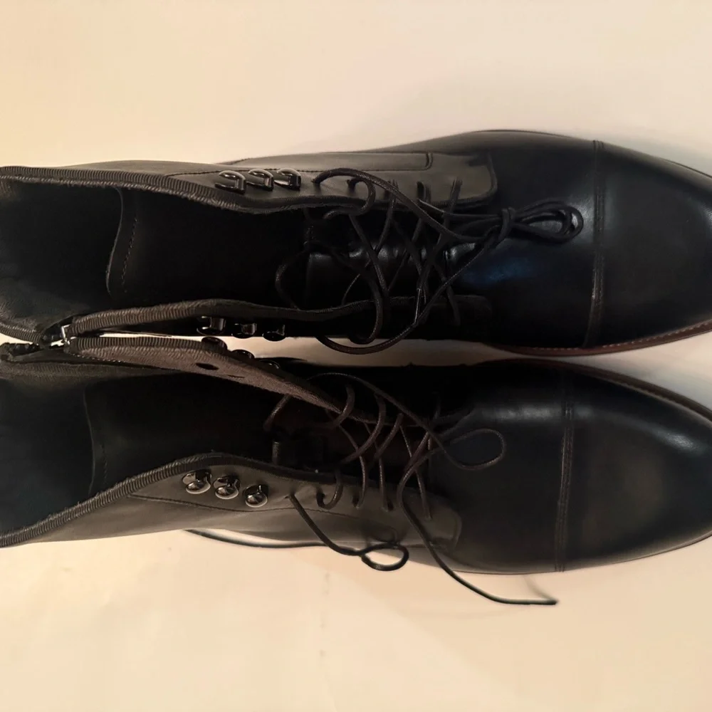 Steve Madden Daylon Black Leather Men's Boots - Picture 3 of 6